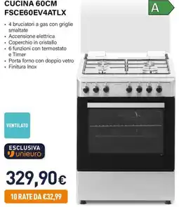 Unieuro Electroline CUCINA FSCE60EV4ATLX offerta