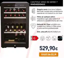 Unieuro Haier CANTINA VINO 50 SERIE 7 HWS42GDAU1 offerta