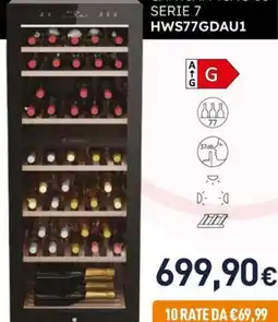 Unieuro Haier CANTINA VINO 50 SERIE 7 HWS77GDAU1 offerta