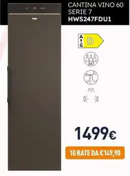 Unieuro Haier CANTINA VINO 60 SERIE 7 HWS247FDU1 offerta