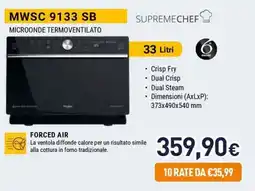 Unieuro Whirlpool MWSC 9133 SB MICROONDE TERMOVENTILATO offerta