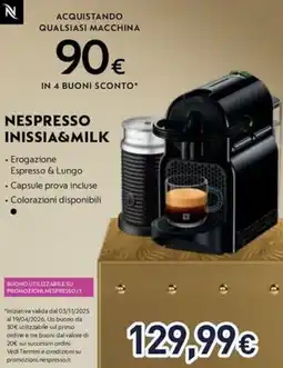 Unieuro Nespresso inissia&milk offerta