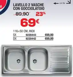 Bricofer Lavello 2 vasche con gocciolatoio offerta