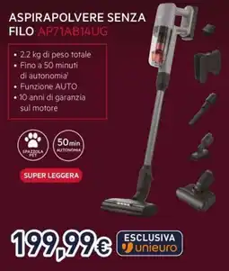 Unieuro AEG ASPIRAPOLVERE SENZA FILO AP71AB14UG offerta