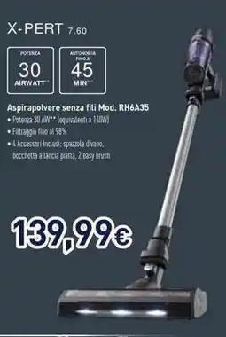 Unieuro Rowenta X-PERT Aspirapolvere senza fili Mod. RH6A35 offerta