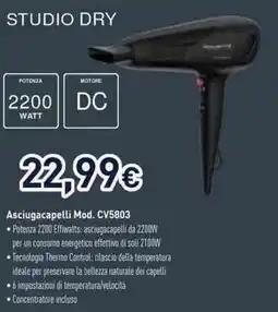 Unieuro Rowenta studio dry Asciugacapelli Mod. CV5803 offerta