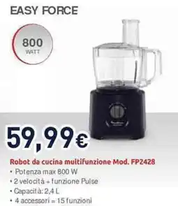 Unieuro Moulinex easy force Robot da cucina multifunzione Mod. FP2428 offerta