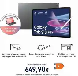 Unieuro SAMSUNG Galaxy Tab S10 FE+ offerta