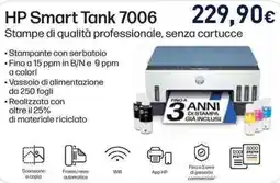 Unieuro HP Smart Tank 7006 offerta