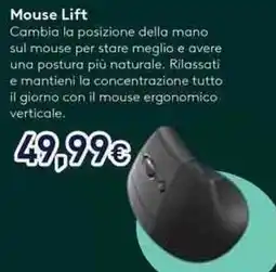 Unieuro logitech Mouse Lift offerta