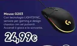Unieuro logitech Mouse G203 offerta