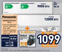 Unieuro Panasonic CONDIZIONATORE DUALSPLIT RZ 9+12 offerta