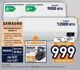 Unieuro SAMSUNG CONDIZIONATORE DUALSPLIT 40LUZON9+12 offerta