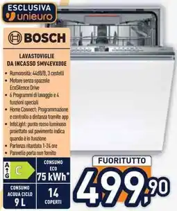Unieuro BOSCH LAVASTOVIGLIE DA INCASSO SMV4EVX00E offerta