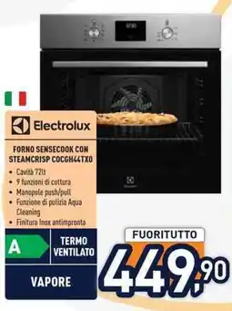 Unieuro Electrolux FORNO SENSECOOK CON STEAMCRISP COCGH44TXO offerta