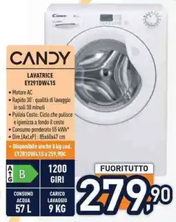 Unieuro CANDY LAVATRICE EY291DW41S offerta