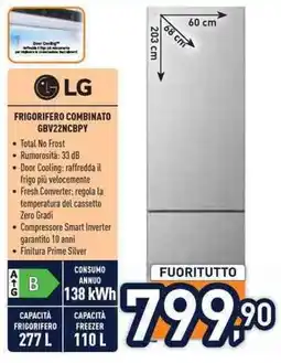 Unieuro LG FRIGORIFERO COMBINATO GBV22NCBPY offerta