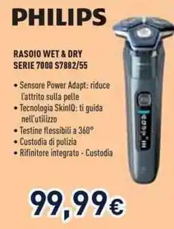 Unieuro PHILIPS RASOIO WET & DRY SERIE 7000 S7882/55 offerta