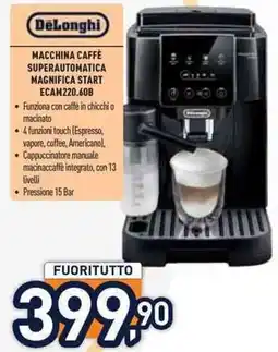 Unieuro DeLonghi MACCHINA CAFFÈ SUPERAUTOMATICA MAGNIFICA START ECAM220.60B offerta
