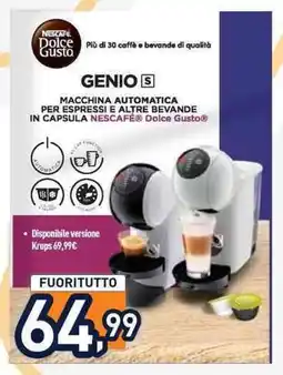 Unieuro Nescafe macchina automatica per espressi e altre bevande in capsula offerta