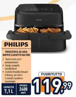 Unieuro PHILIPS FRIGGITRICE AD ARIA DOPPIO CASSETTO NA1500 offerta