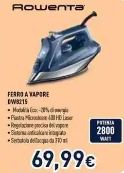 Unieuro Rowenta FERRO A VAPORE DW8215 offerta