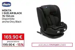 Prenatal Chicco mokita i-size air black 76-150 cm offerta