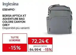 Prenatal Inglesina borsa aptica xt adventure bag colore canyon grey offerta