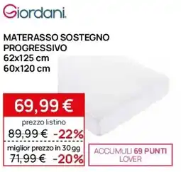 Prenatal Giordani. materasso sostegno progressivo offerta