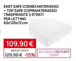 Prenatal Easy safe combo materasso + top safe coprimaterasso traspirante 3 strati per lettino offerta