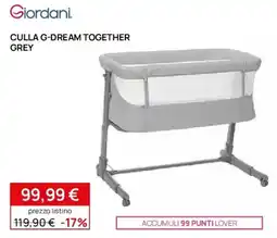 Prenatal Giordani culla g-dream together grey offerta
