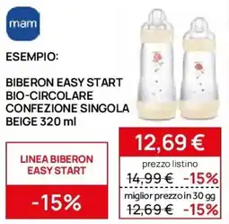 Prenatal Mam biberon easy start bio-circolare confezione singola beige offerta
