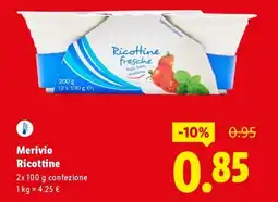 Lidl Merivio Ricottine offerta