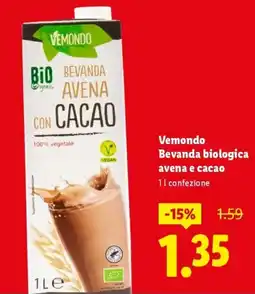 Lidl Vemondo Bevanda biologica avena e cacao offerta