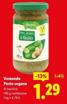 Lidl Vemondo Pesto vegano Al basilico offerta