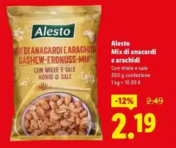 Lidl Alesto Mix di anacardi e arachidi Con miele e sale offerta