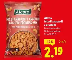 Lidl Alesto Mix di anacardi e arachidi Con peperoncino offerta