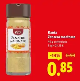 Lidl Kania Zenzero macinato offerta