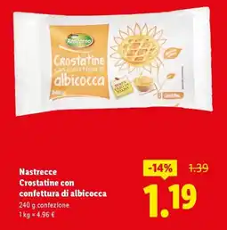 Lidl Nastrecce Crostatine con confettura di albicocca offerta