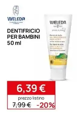 Prenatal Weleda dentifricio per bambini offerta