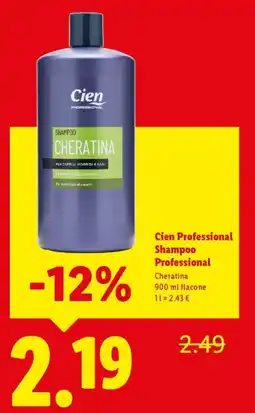 Lidl Cien Professional Shampoo Professional Cheratina offerta