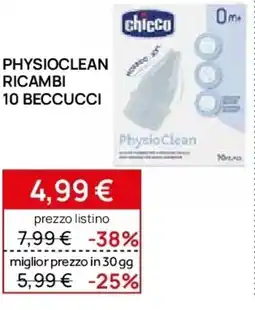 Prenatal Chicco physioclean ricambi 10 beccucci offerta