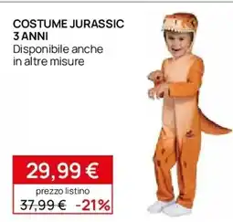 Prenatal RUBIE'S Costume jurassic 3 anni offerta