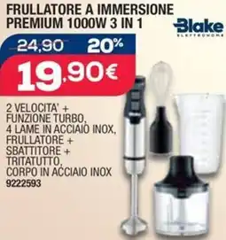 Bricofer Blake frullatore a immersione premium 1000W 3 in 1 offerta