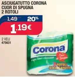 Bricofer Asciugatutto corona cuor di spugna 2 rotoli offerta