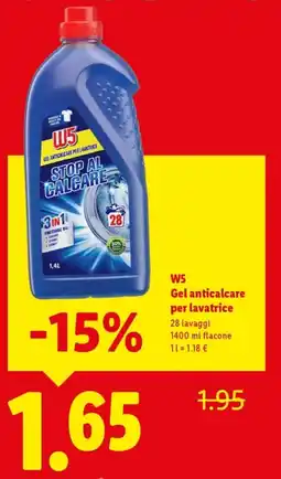 Lidl W5 Gel anticalcare per lavatrice offerta