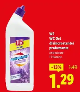 Lidl W5 WC Gel disincrostante/ profumante Anticalcare offerta