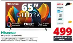 Comet Hisense TV QLED 65" 4K 65E79NQ offerta