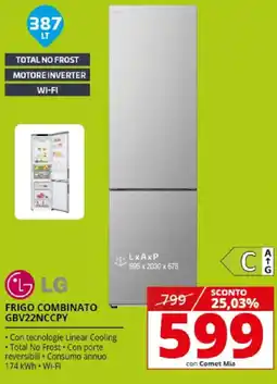 Comet LG FRIGO COMBINATO GBV22NCCPY offerta