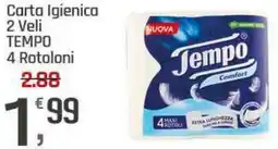 Supermercati Dok Carta Igienica 2 Veli TEMPO 4 Rotoloni offerta